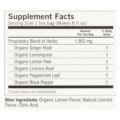 Yogi 100% Natural Herbal Tea Caffeine Free Lemon Ginger - 16 Tea Bags - Case Of 6 - Renee Lane Company