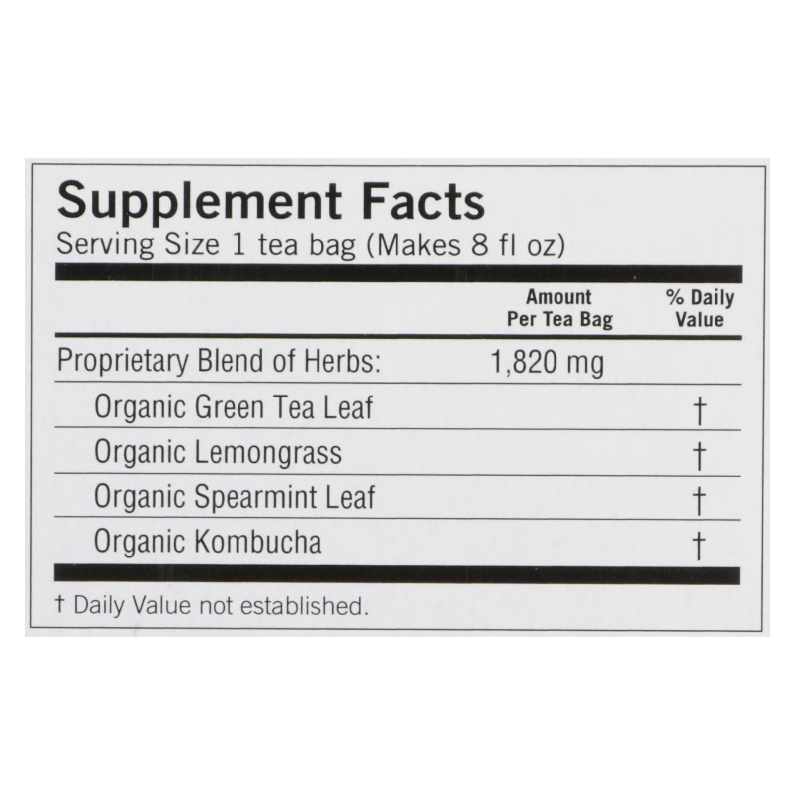 Yogi Herbal Green Tea Kombucha - 16 Tea Bags - Case Of 6 - Renee Lane Company