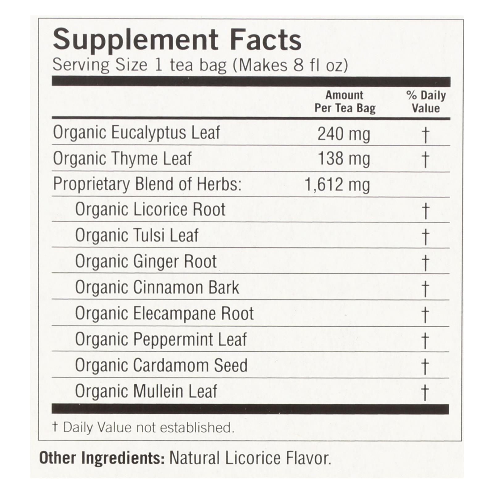 Yogi Organic Breathe Deep Herbal Tea Caffeine Free - 16 Tea Bags - Case Of 6 - Renee Lane Company
