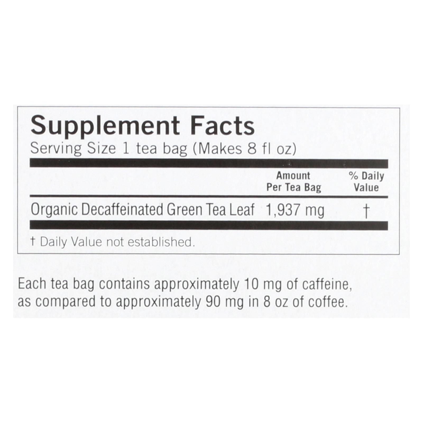 Yogi Organic Green Tea Caffeine Free - 16 Tea Bags - Case Of 6 - Renee Lane Company