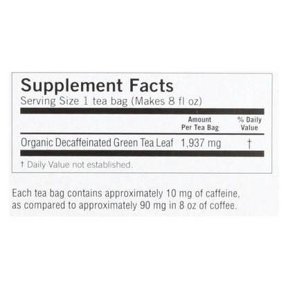 Yogi Organic Green Tea Caffeine Free - 16 Tea Bags - Case Of 6 - Renee Lane Company
