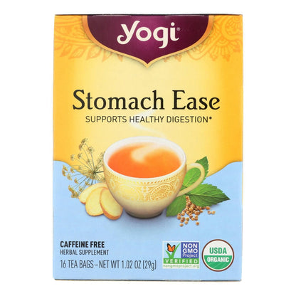 Yogi Organic Stomach Ease Herbal Tea - 16 Tea Bags - Case Of 6 - Renee Lane Company