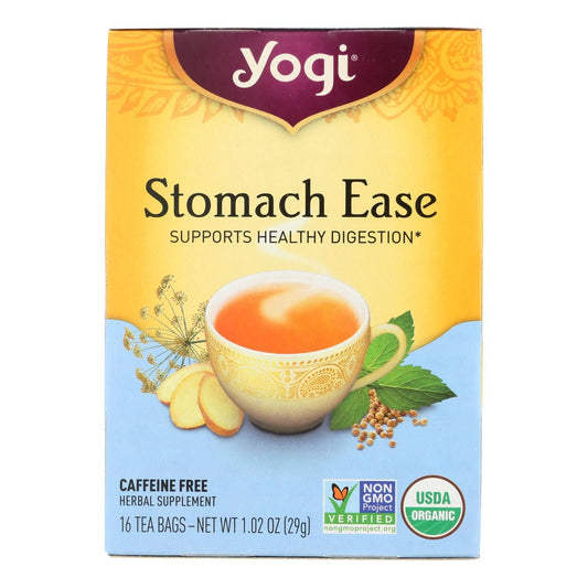 Yogi Organic Stomach Ease Herbal Tea - 16 Tea Bags - Case Of 6 - Renee Lane Company