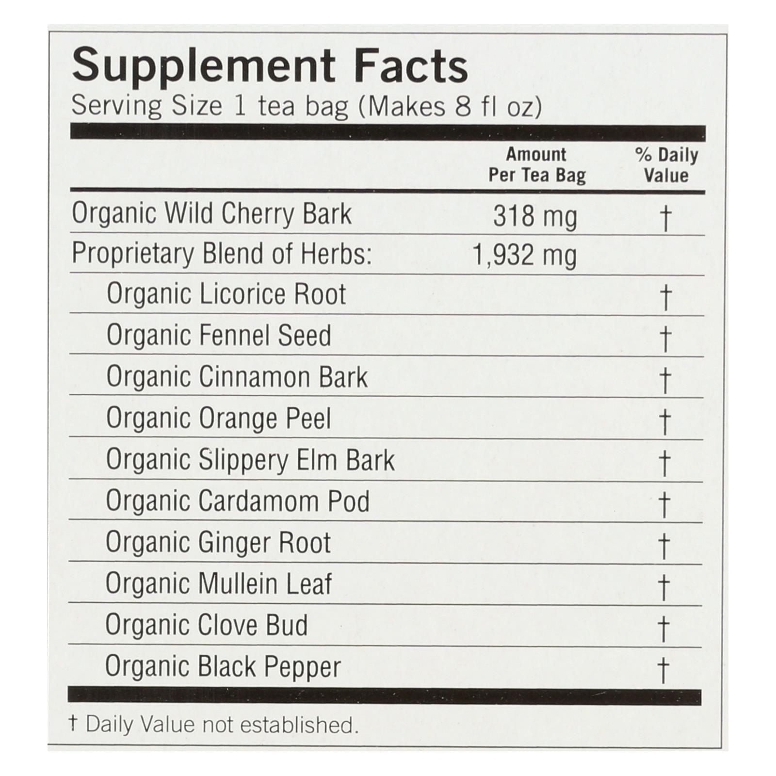 Yogi Organic Throat Comfort Herbal Tea Caffeine Free - 16 Tea Bags - Case Of 6 - Renee Lane Company