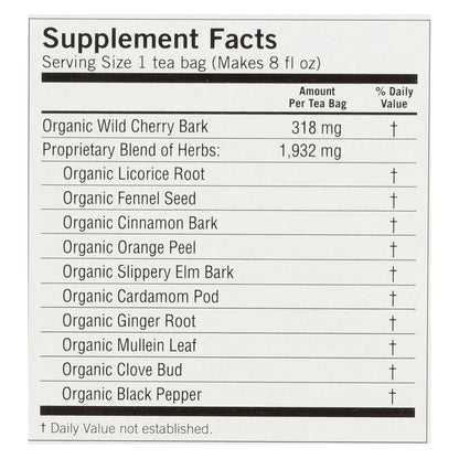 Yogi Organic Throat Comfort Herbal Tea Caffeine Free - 16 Tea Bags - Case Of 6 - Renee Lane Company