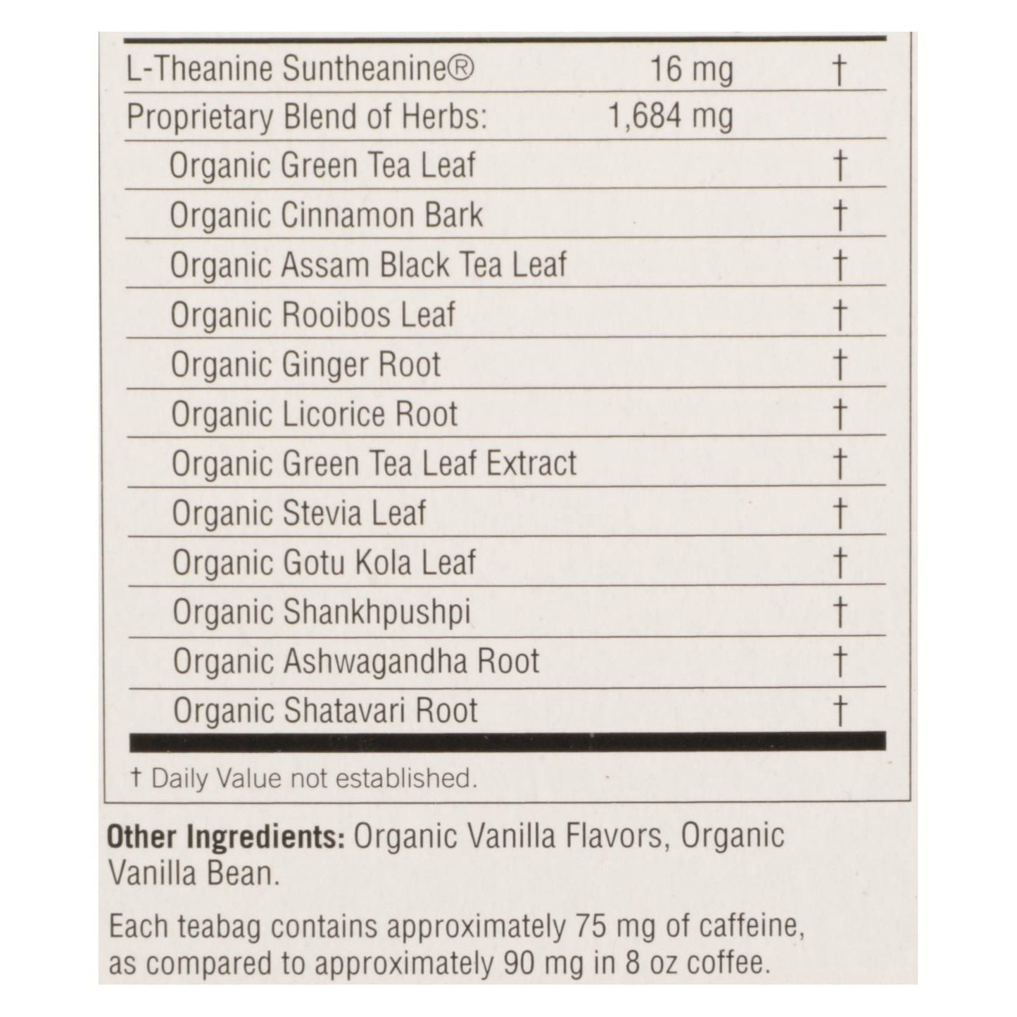 Yogi Perfect Energy Herbal Tea Vanilla Spice - 16 Tea Bags - Case Of 6 - Renee Lane Company
