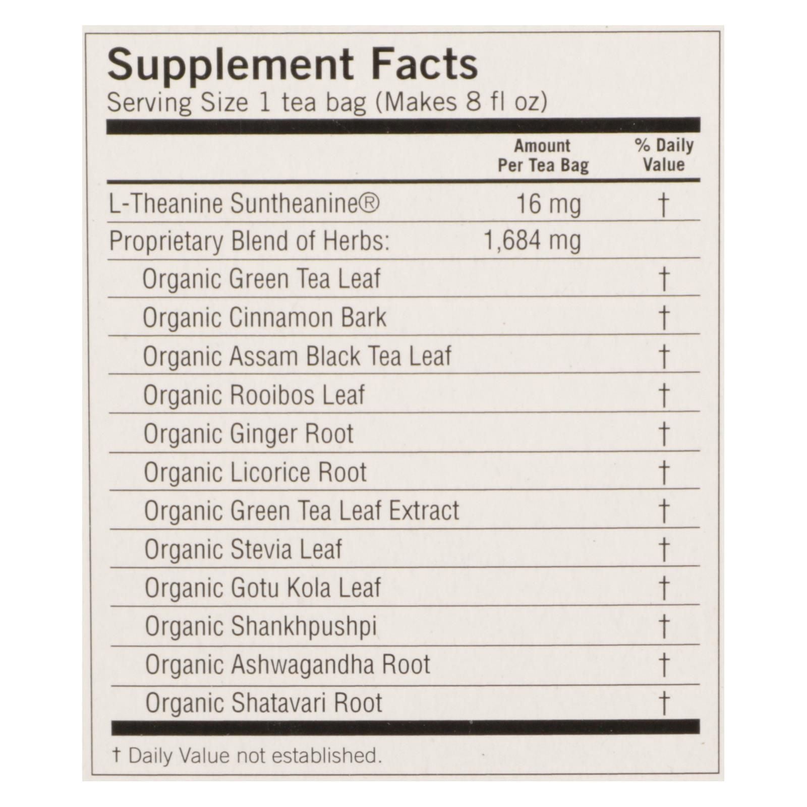 Yogi Perfect Energy Herbal Tea Vanilla Spice - 16 Tea Bags - Case Of 6 - Renee Lane Company