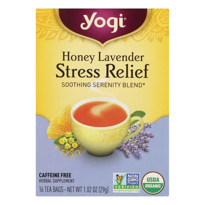 Yogi Stress Reliefherbal Tea Caffeine Free Honey Lavender - 16 Tea Bags - Case Of 6 - Renee Lane Company
