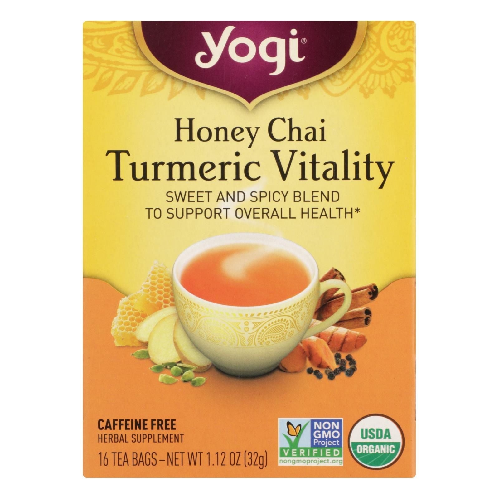 Yogi Tea - Organic - Honey Chai Turmeric - Case Of 6 - 16 Bag - Renee Lane Company