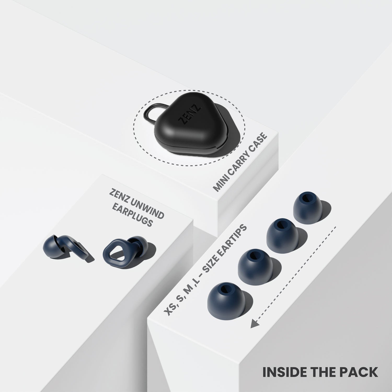 ZENZ - Unwind Earplugs - Lagoon Navy - Renee Lane Company