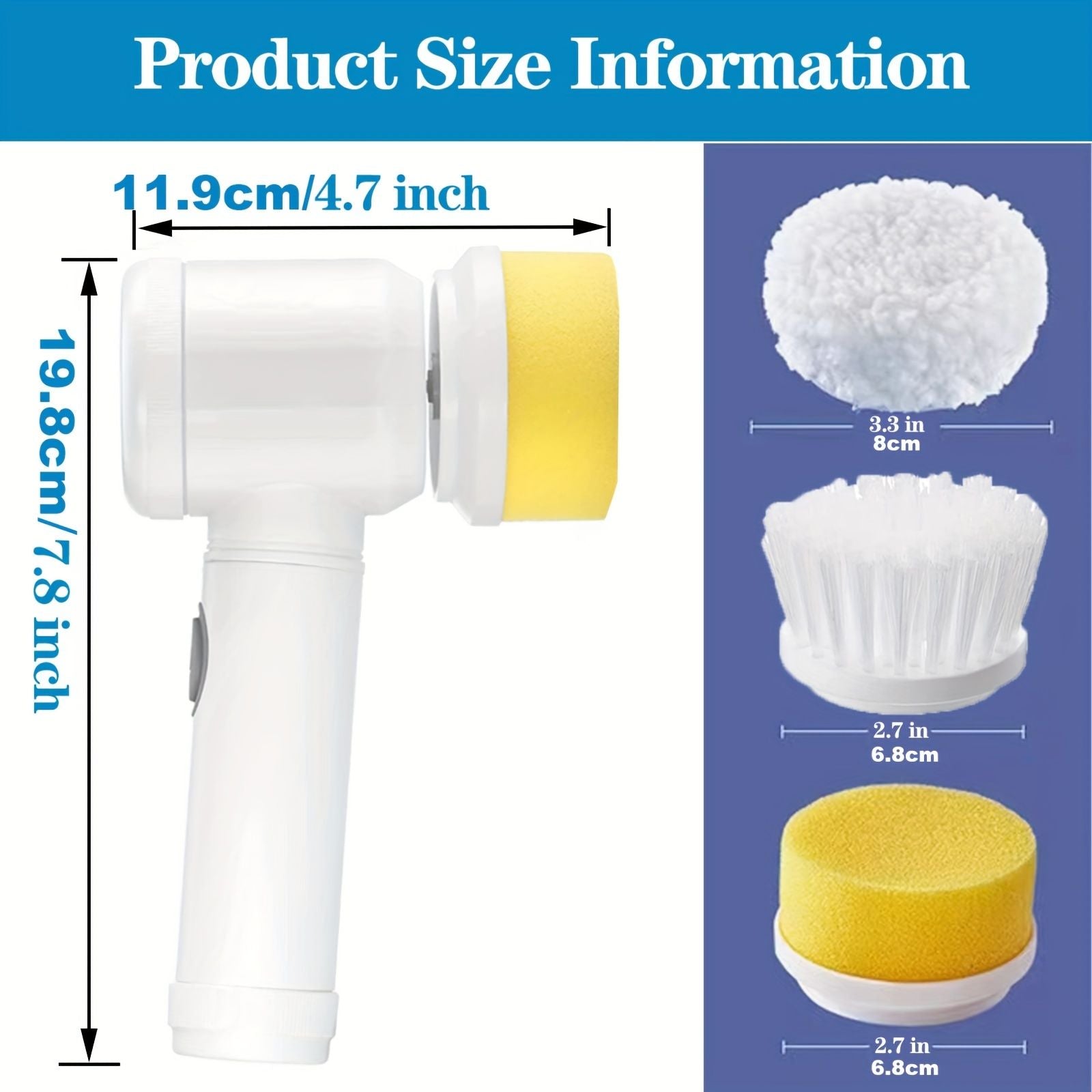 ZaneForest Electric Spin Scrubber, Electric Cleaning Brush With 3 Brush Heads, Bathroom Rechargeable Scrub Brush,Shower Scrubber For Cleaning Wall/Bathtub/Toilet/Window/Kitchen/Sink/Dish/Grout - Renee Lane Company