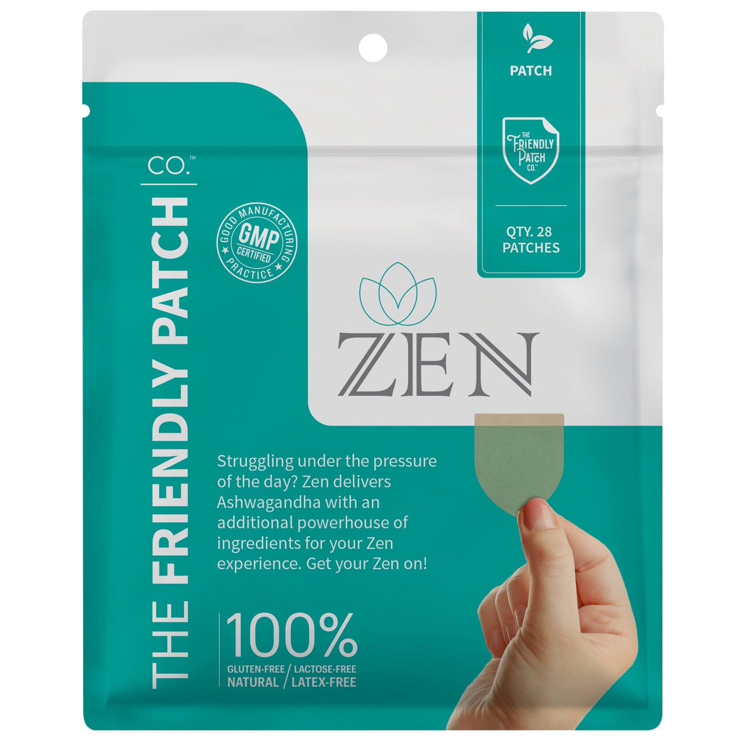 Relax & Let Go Zen Stress Patches with Ashwagandha, L-Theanine, GABA - 28 Patches - Renee Lane Company