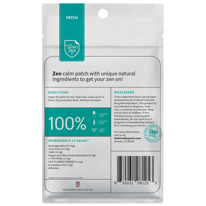 Zen - Relax & Let Go travel patches 8 pack - Renee Lane Company