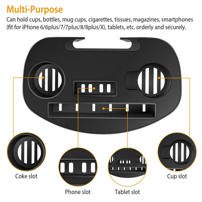 Zero Gravity Chair Cup Holder Clip On Side Tray w/Beverage Can Mobile Devices Slots - Renee Lane Company