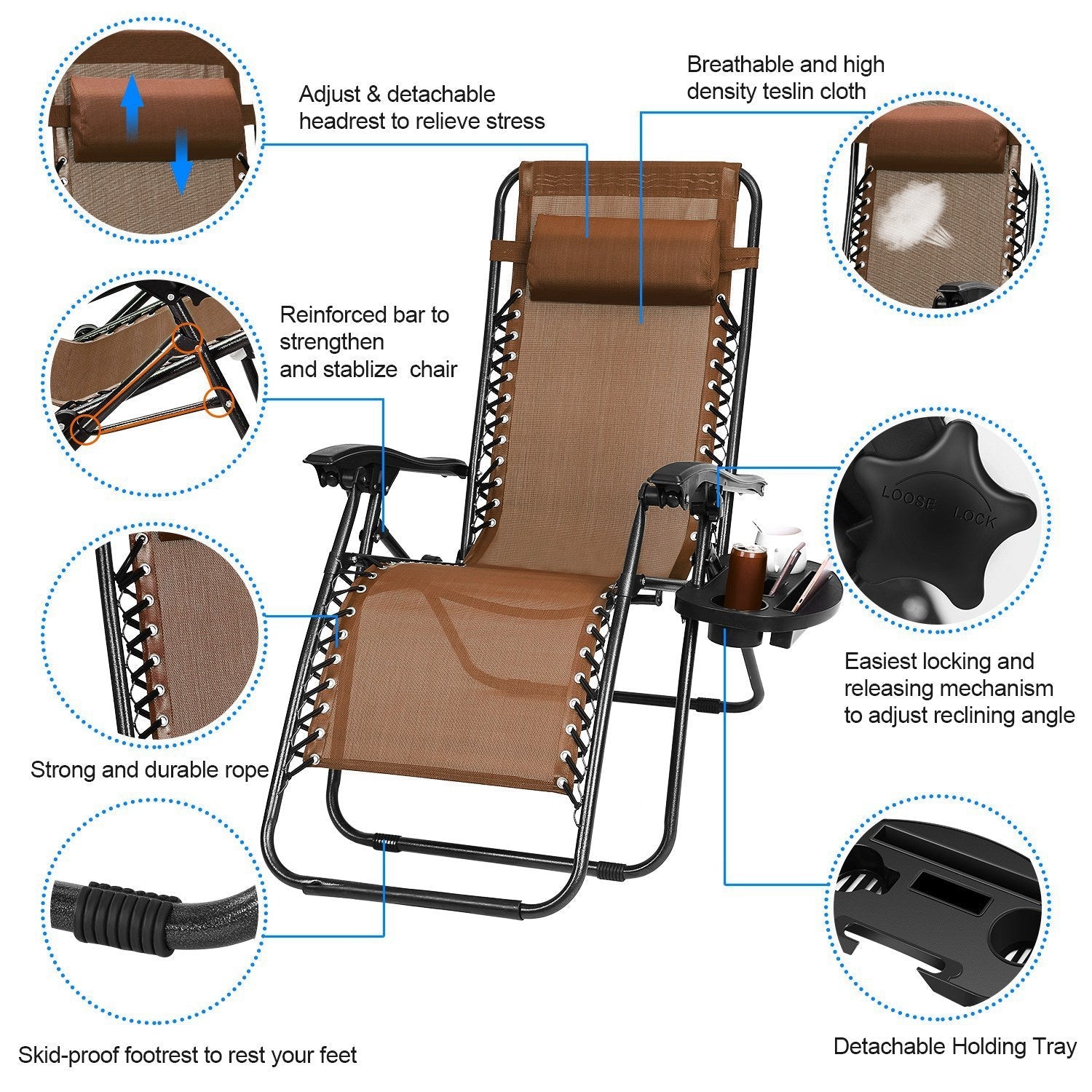 Zero Gravity Recliner Set – Ergonomic, Foldable & 330lb Capacity - Renee Lane Company