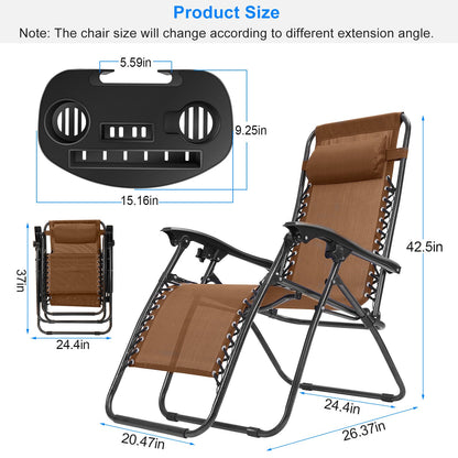 Zero Gravity Recliner Set – Ergonomic, Foldable & 330lb Capacity - Renee Lane Company