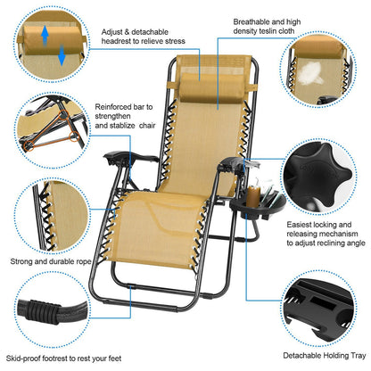 Zero Gravity Recliner Set – Ergonomic, Foldable & 330lb Capacity - Renee Lane Company