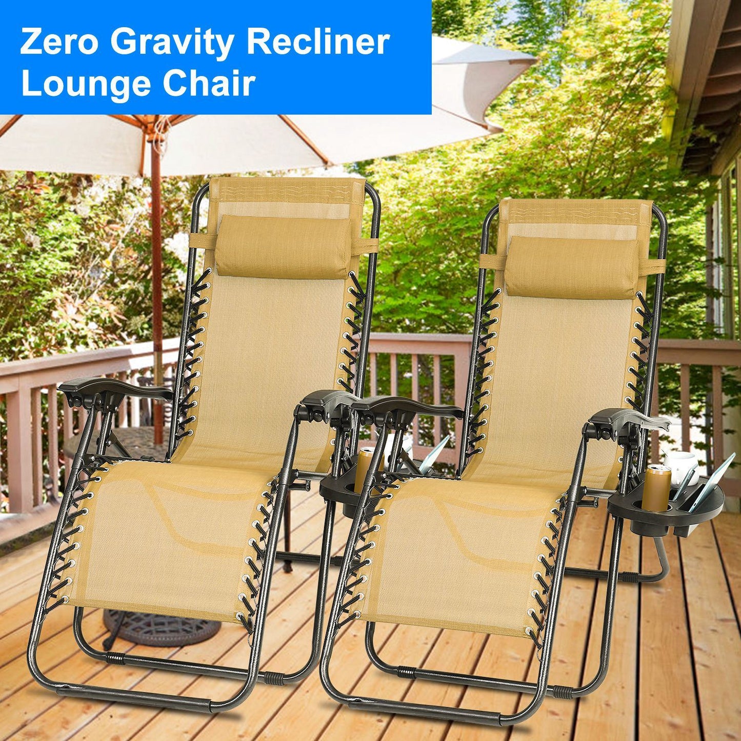 Zero Gravity Recliner Set – Ergonomic, Foldable & 330lb Capacity - Renee Lane Company
