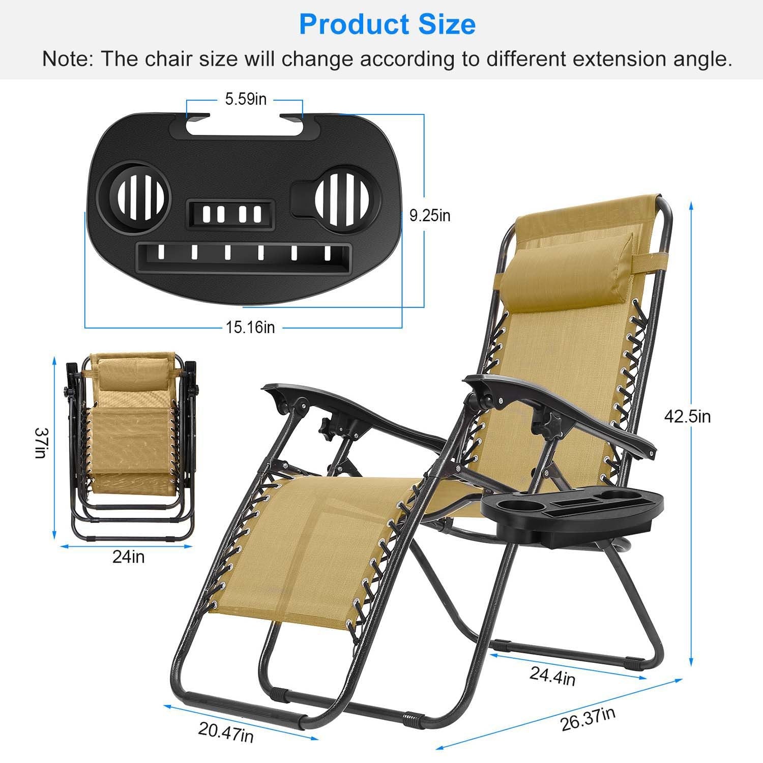 Zero Gravity Recliner Set – Ergonomic, Foldable & 330lb Capacity - Renee Lane Company