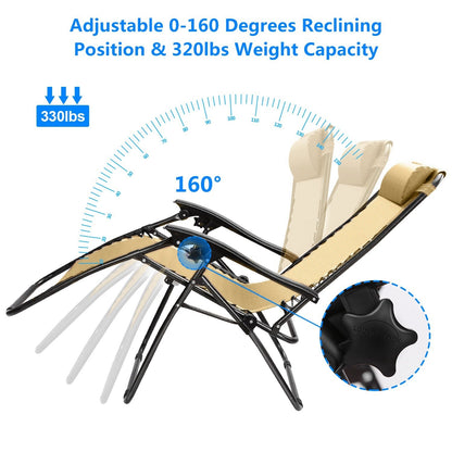 Zero Gravity Recliner Set – Ergonomic, Foldable & 330lb Capacity - Renee Lane Company