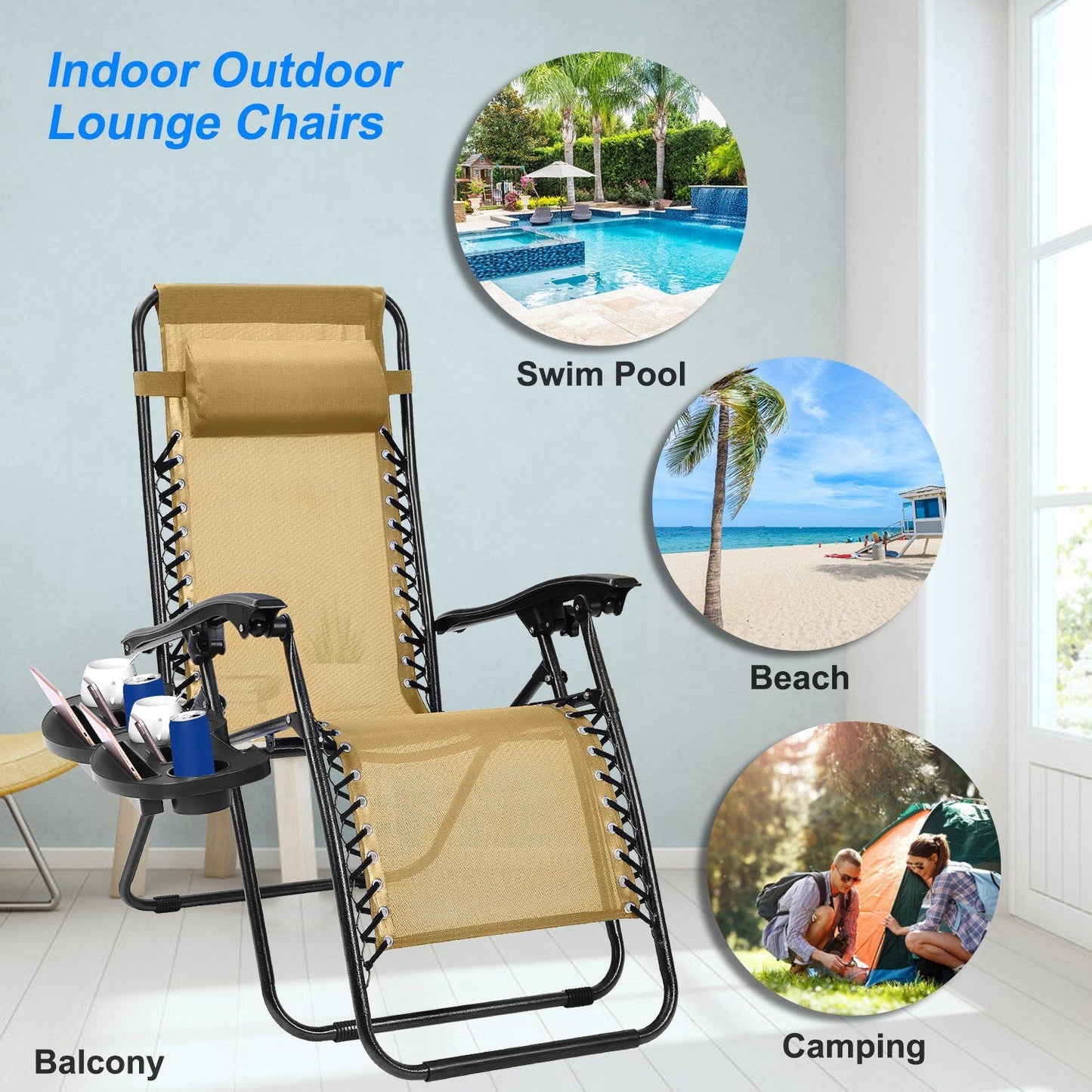 Zero Gravity Recliner Set – Ergonomic, Foldable & 330lb Capacity - Renee Lane Company