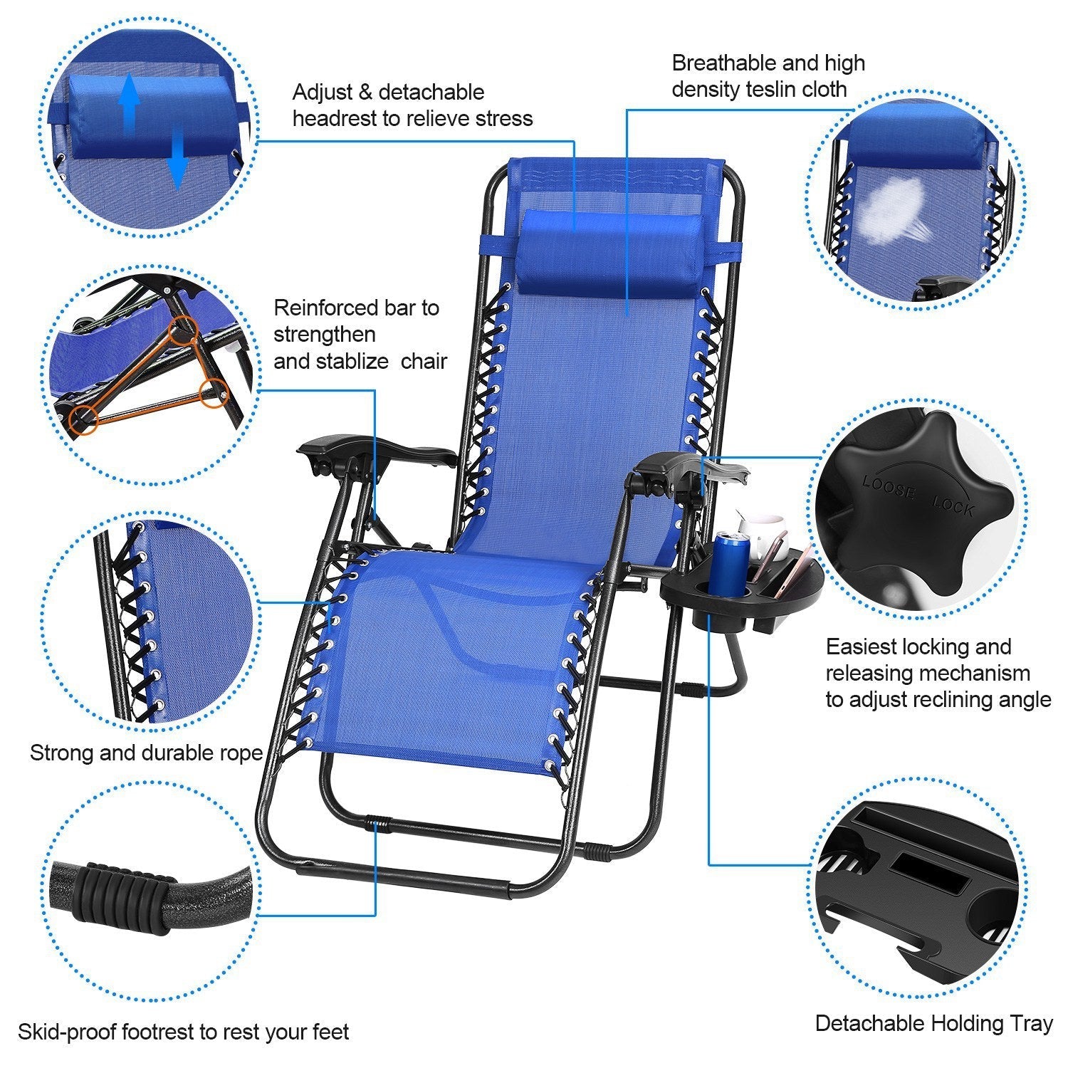 Zero Gravity Recliner Set – Ergonomic, Foldable & 330lb Capacity - Renee Lane Company