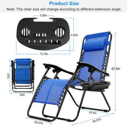 Zero Gravity Recliner Set – Ergonomic, Foldable & 330lb Capacity - Renee Lane Company