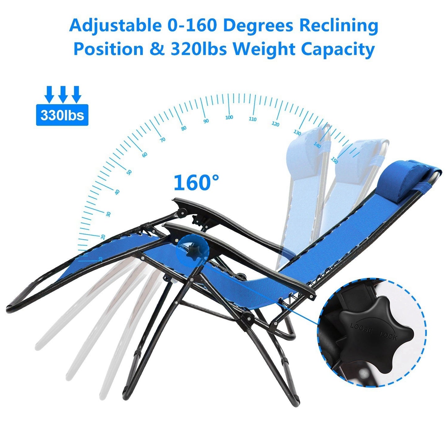 Zero Gravity Recliner Set – Ergonomic, Foldable & 330lb Capacity - Renee Lane Company
