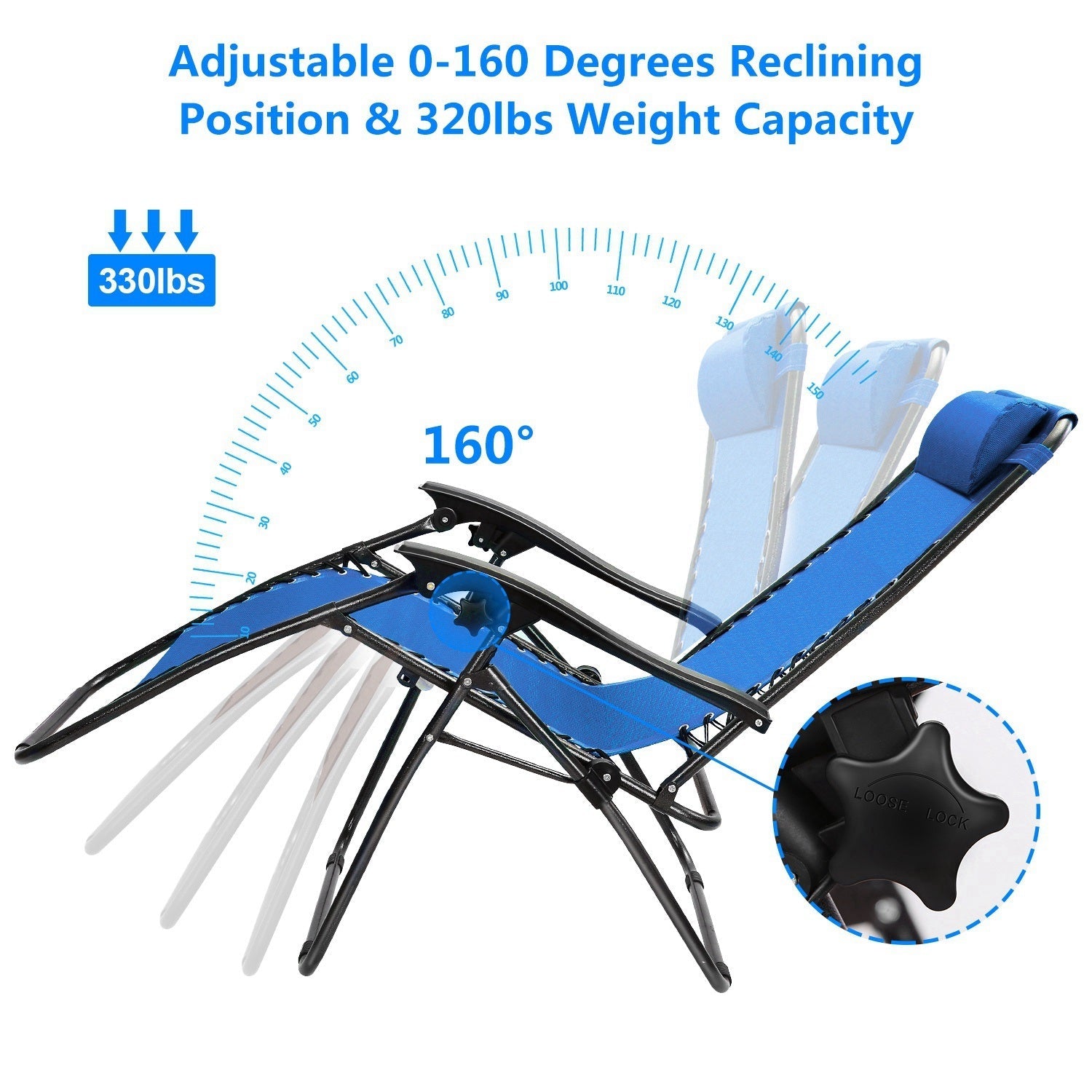Zero Gravity Recliner Set – Ergonomic, Foldable & 330lb Capacity - Renee Lane Company
