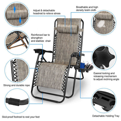 Zero Gravity Recliner Set – Ergonomic, Foldable & 330lb Capacity - Renee Lane Company