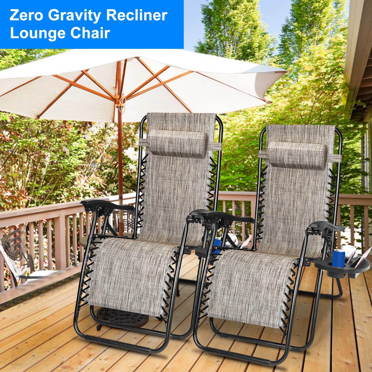 Zero Gravity Recliner Set – Ergonomic, Foldable & 330lb Capacity - Renee Lane Company