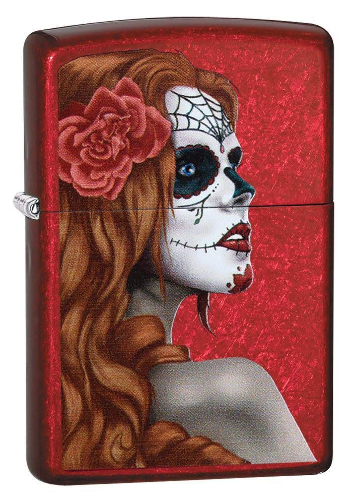 Zippo Day of The Dead Girl Candy Red Apple Pocket Lighter Candy Red Apple - Renee Lane Company
