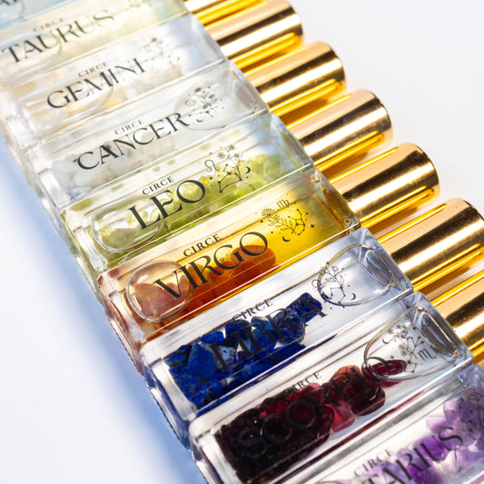 Zodiac Perfume Oil Set – 12 Gemstone‑Infused Zodiac Scents - Renee Lane Company