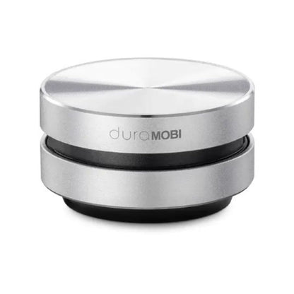 Silver bone-conducting speaker with black base ring and clear top