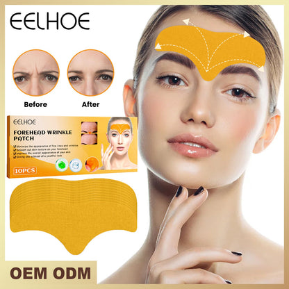 EELHOE orange forehead wrinkle patch box with yellow patch on face.