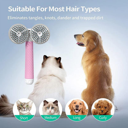 Pet Cat Brush Dog Slicker Brush Double-headed Negative Ion One-button Self Cleaning Dog Cat Hair Removal Pets Products - Renee Lane Company