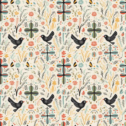 Premium Christian Wrapping Paper (3 Pcs) - Symbols Printed of Cross and Dove Birds Gift Wrapping Paper - Religious Gift Wrap Paper for Baptism First Holy Communion Nativity and Other Occasions