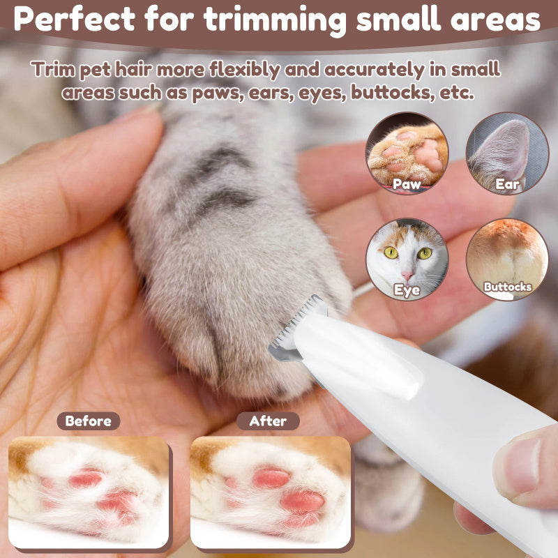Pets Dog Paw Trimmer With LED Light Fully Waterproof Pet Hair Trimmer With LED Display Dog Clippers For Grooming Widen Blade - Renee Lane Company