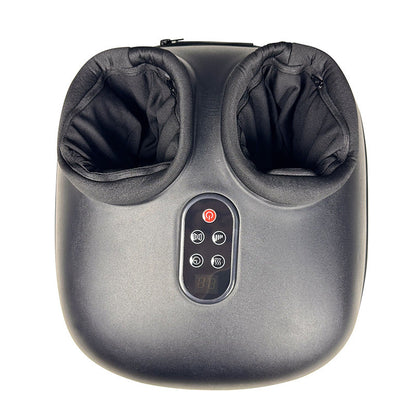Foot massager front view with two padded toe cups and center control keypad