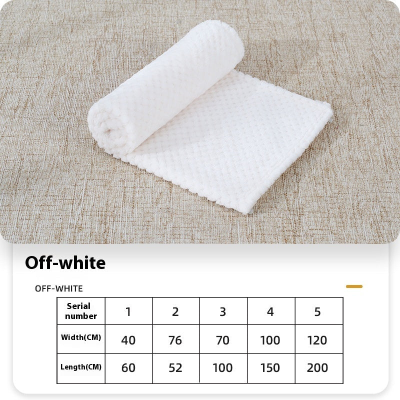 Dog fleece blanket, off-white folded with rolled edge