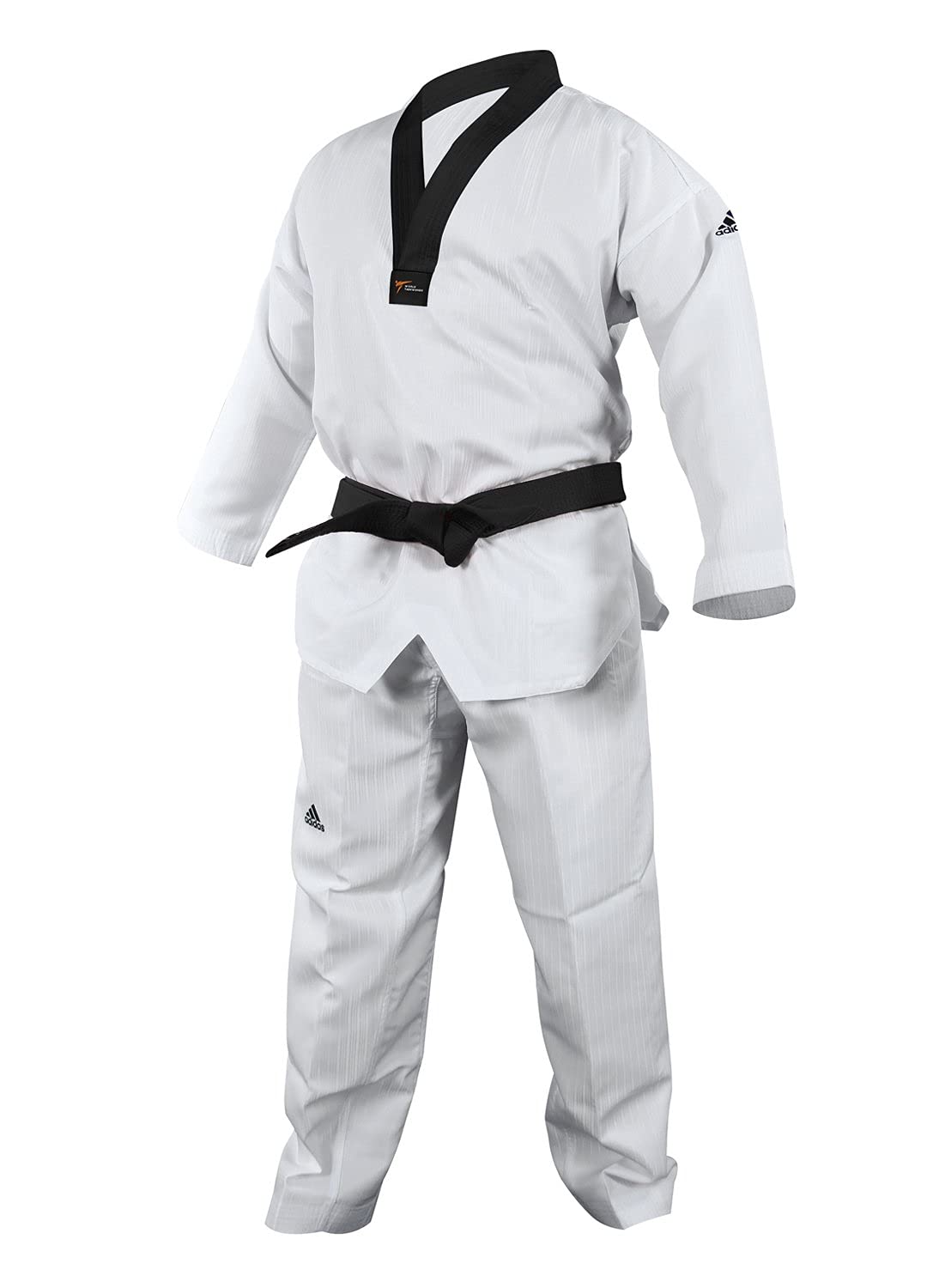 adidas Adi Start II Black V-Neck Black Belt Taekwondo Dobok Uniform - 200 - Renee Lane Company