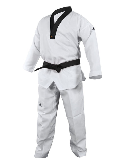 adidas Adi Start II Black V-Neck Black Belt Taekwondo Dobok Uniform - 200 - Renee Lane Company