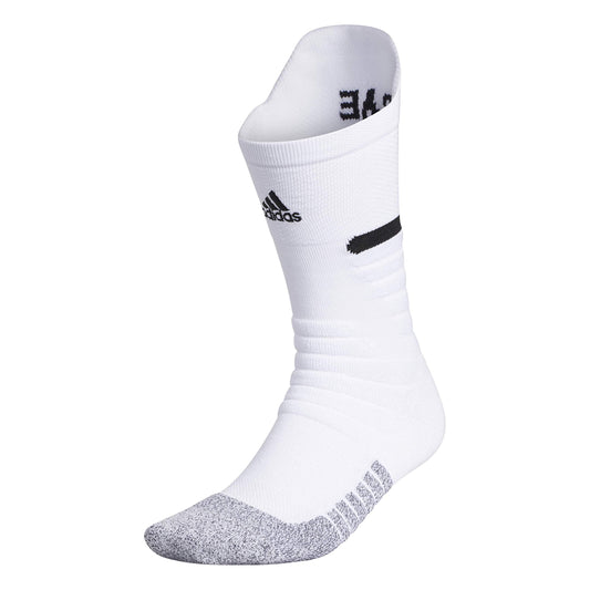 adidas Adizero Football Socks (1 Pair) Cushioned Crew for Men Women Kids Team Sports White/Black Medium - Renee Lane Company