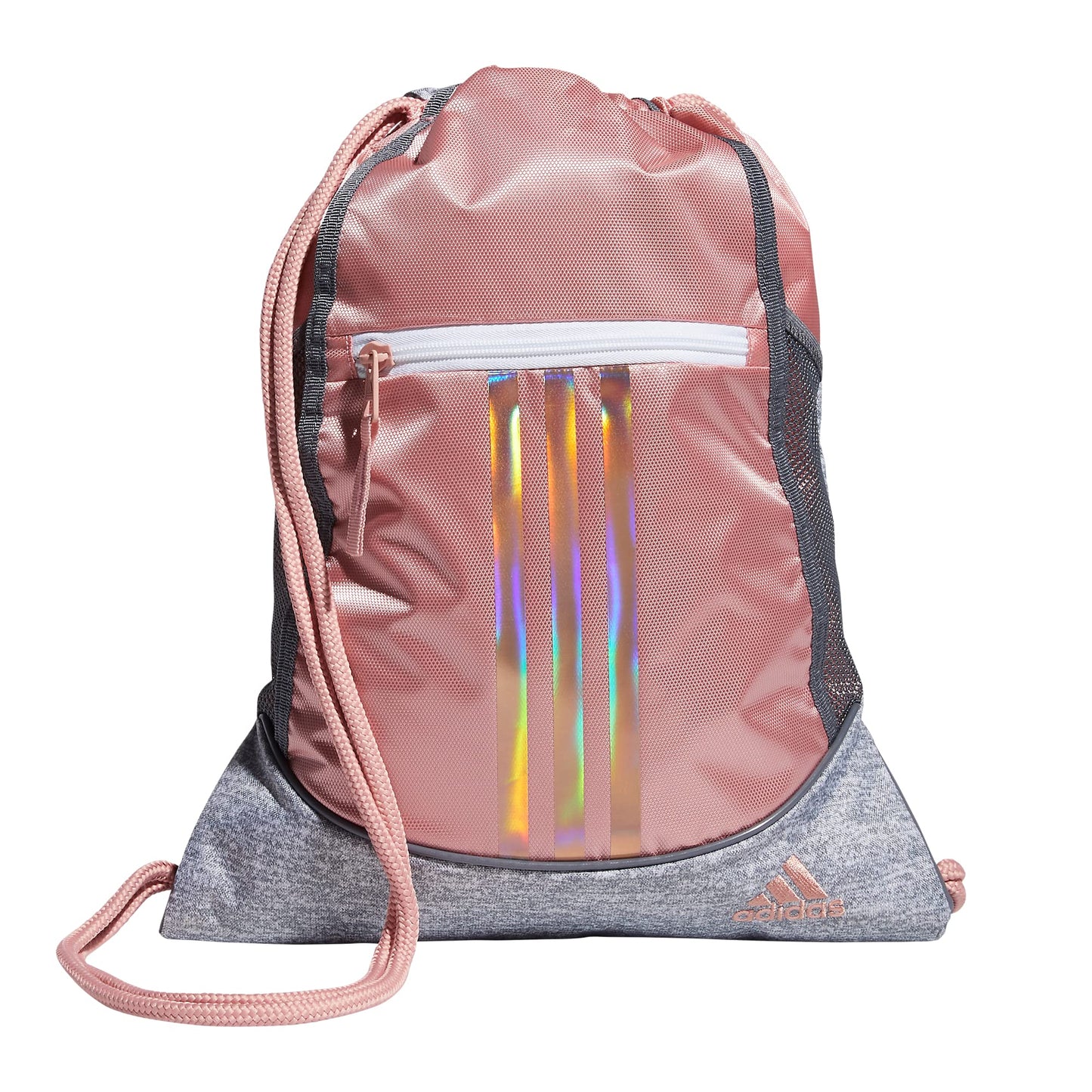 adidas Alliance Sackpack Discontinued Wonder Mauve Pink/Jersey Grey/Rose Gold One Size - Renee Lane Company