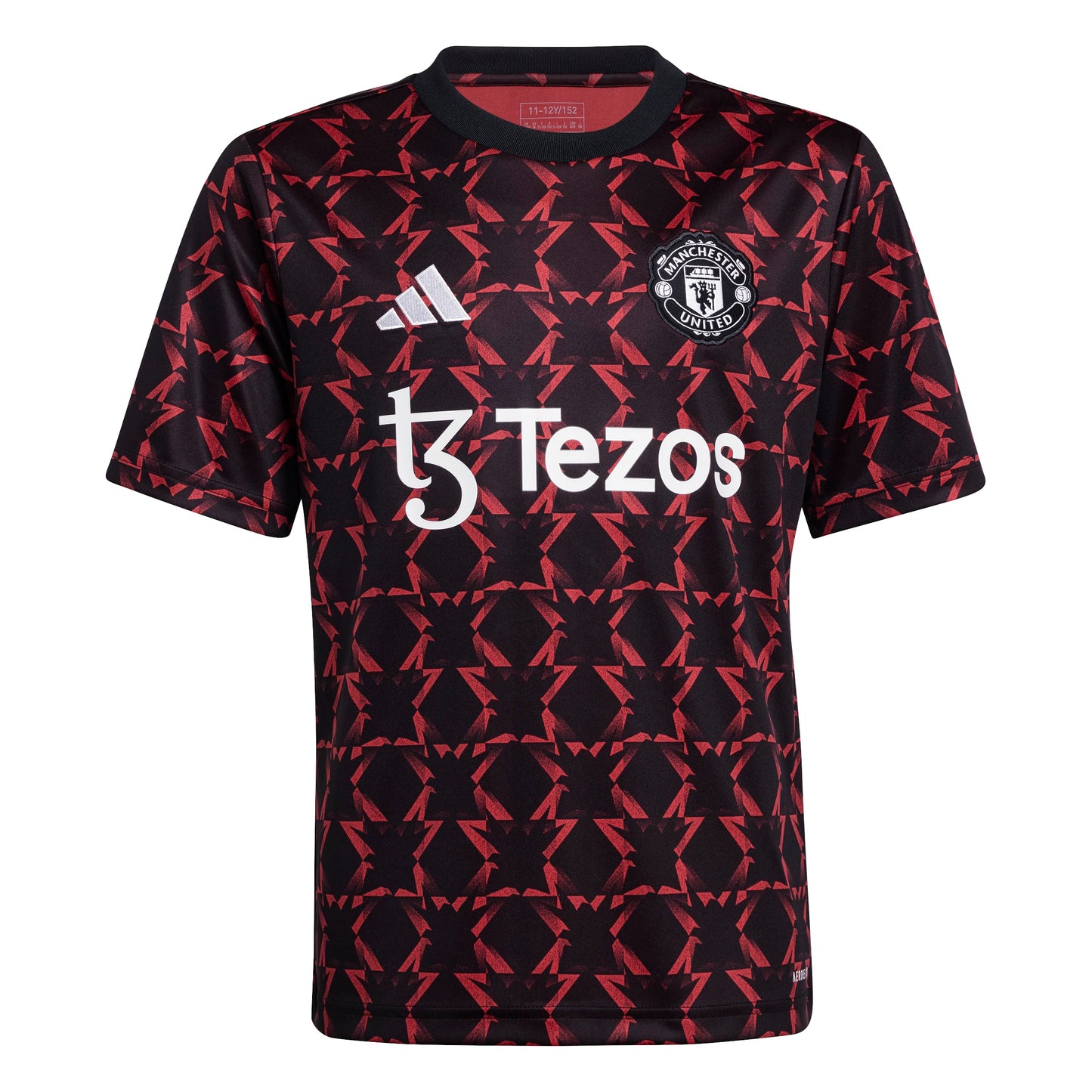 adidas Boys Manchester United Pre-Match Jersey Black/MUFC Red Medium - Renee Lane Company
