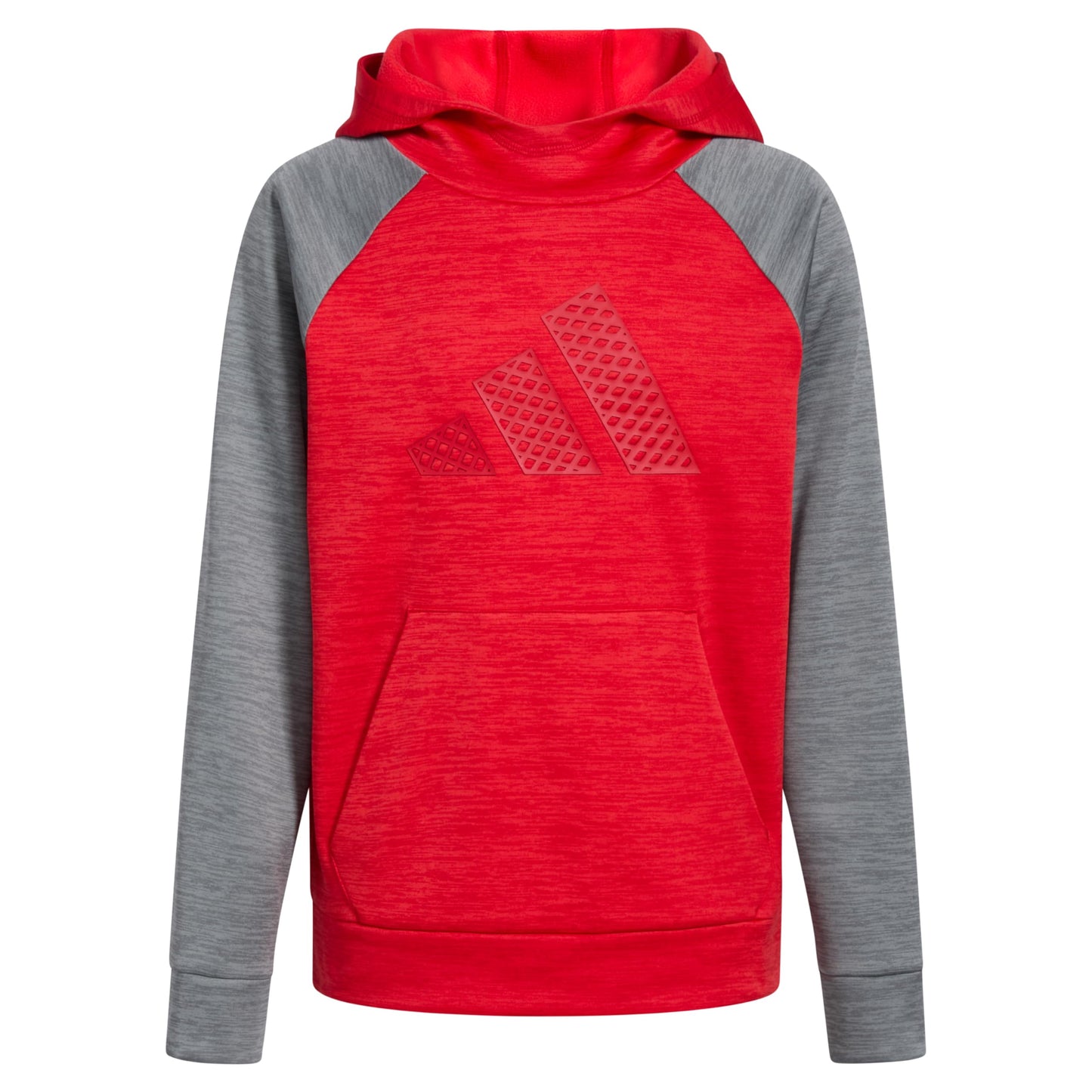adidas Boys Pullover Hoodie Poly Hooded Sweatshirt Better Scarlet Red Heather - Renee Lane Company