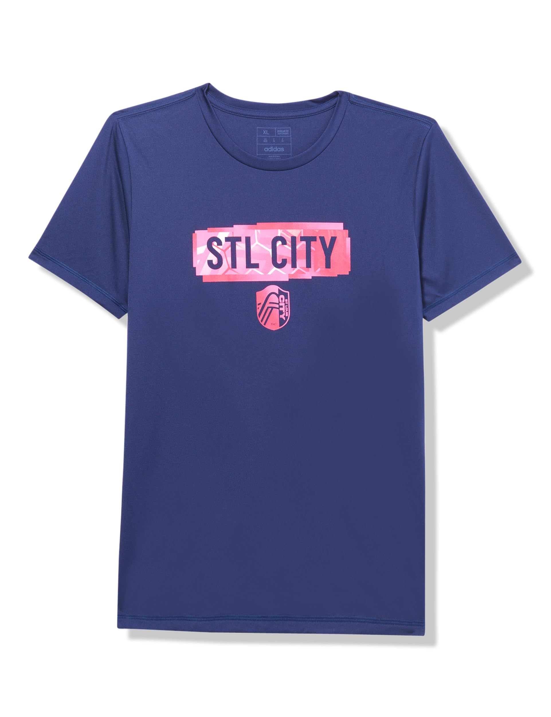 adidas Boys^Unisex Kids Long Sleeve Pre-Game T-Shirt Team Navy Blue/St. Louis City Sc Large - Renee Lane Company