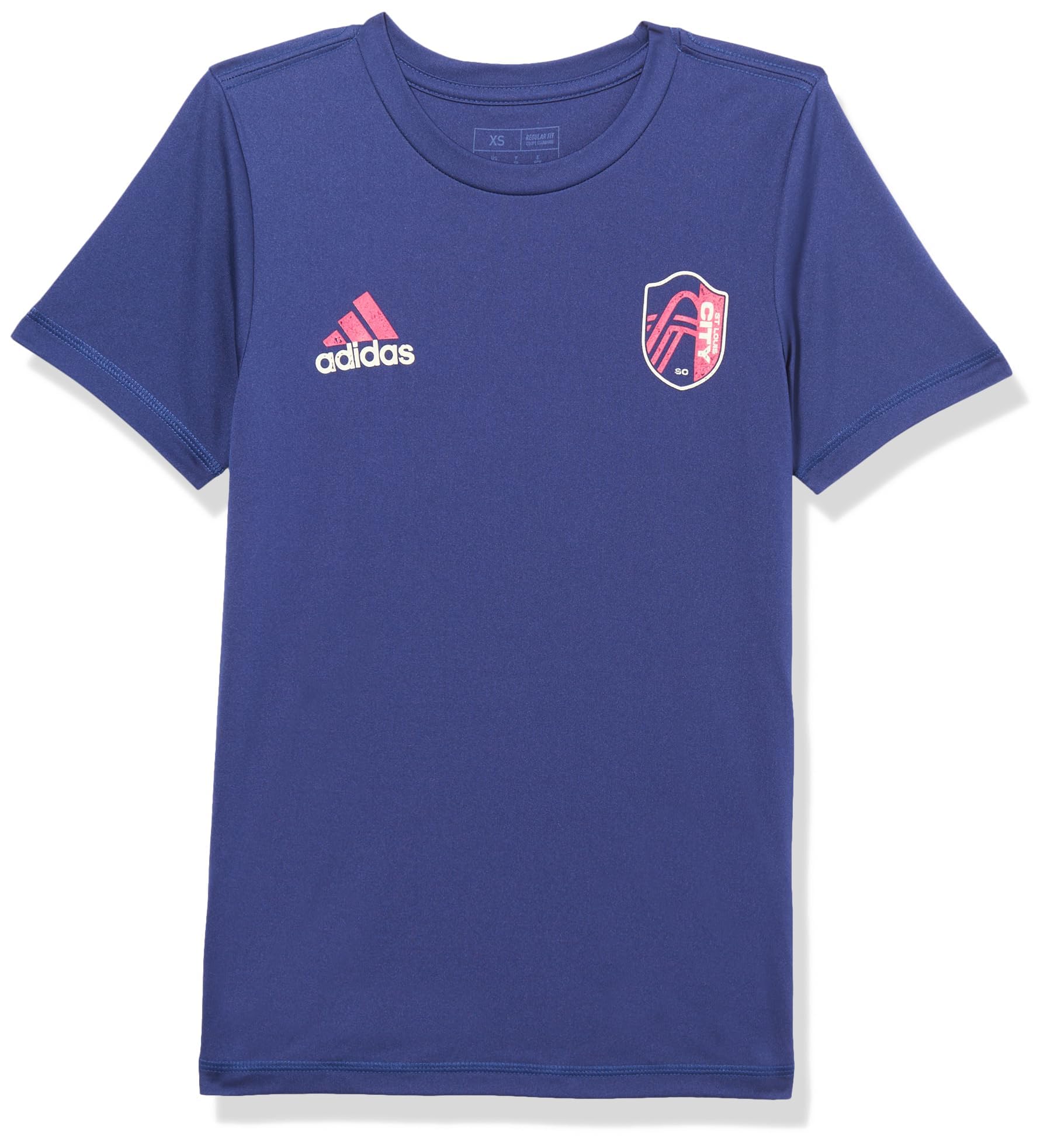 adidas Boys^Unisex Kids Long Sleeve Pre-Game T-Shirt Team Navy Blue/St. Louis City Sc Large - Renee Lane Company