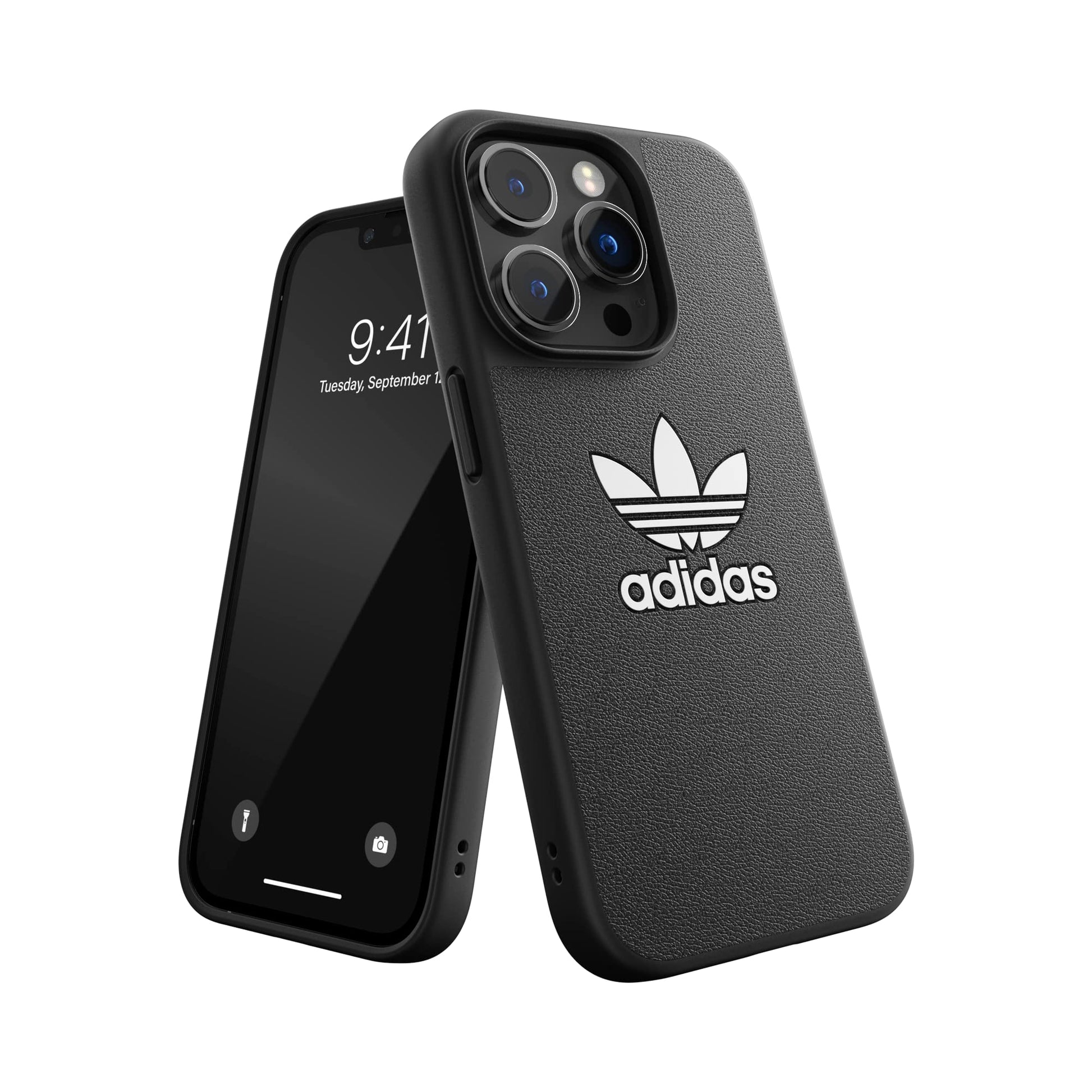 adidas Case Designed for iPhone (Black & White Trefoil iPhone 14 Pro) - Renee Lane Company