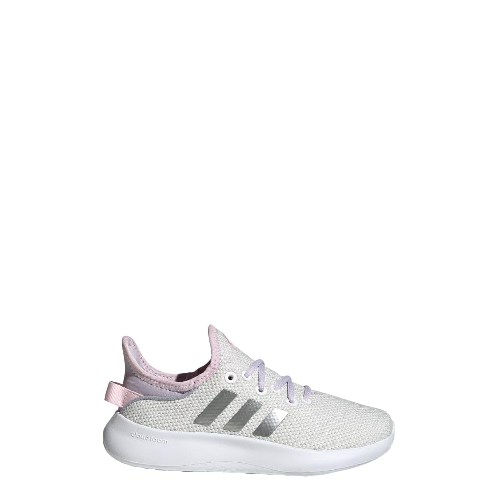 adidas Cloudfoam Pure Sneaker White/Silver Metallic/Silver Dawn 5.5 US Unisex Big Kid - Renee Lane Company
